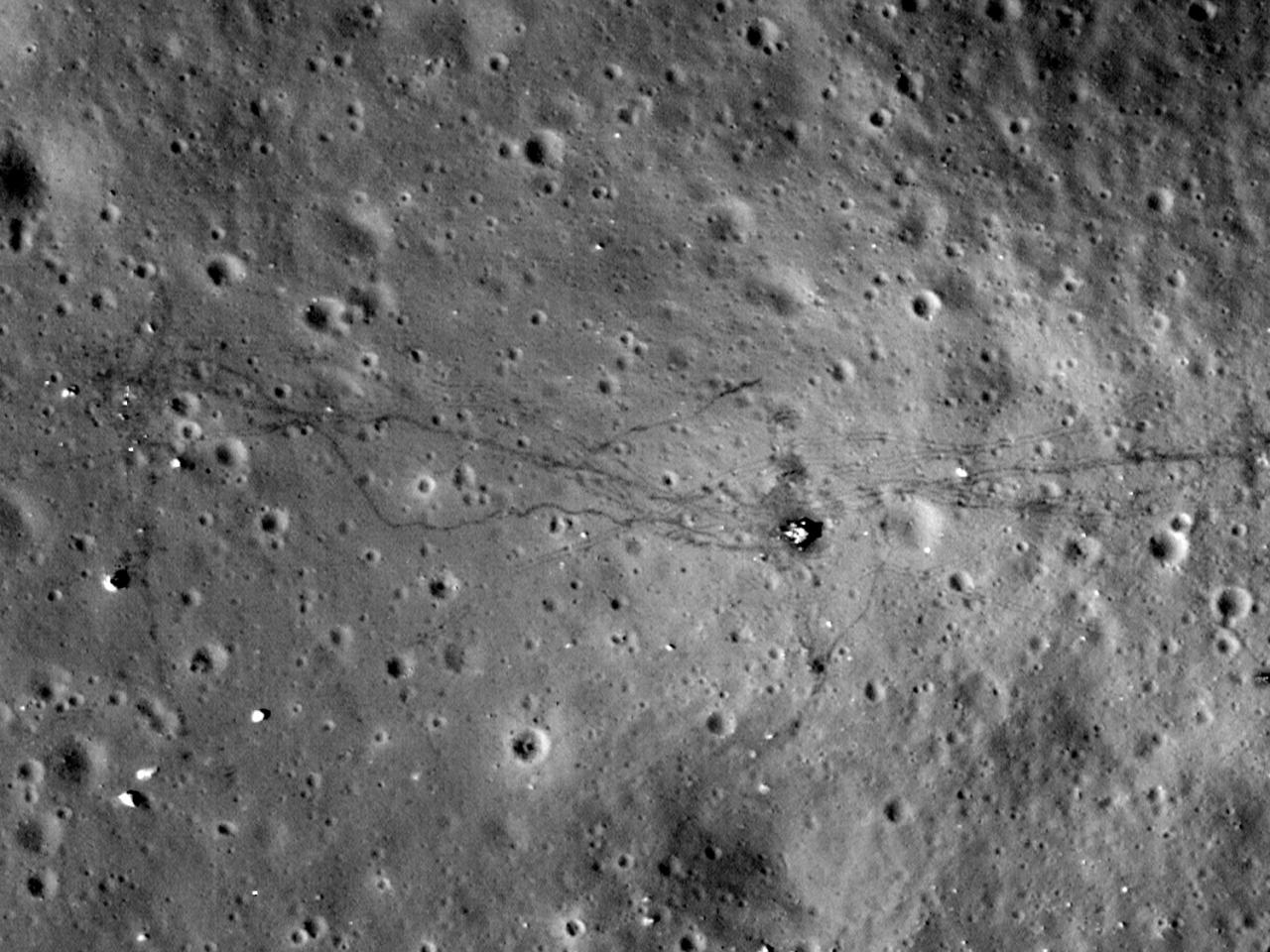 Apollo moon tracks, trash in never before-seen images - CBS News